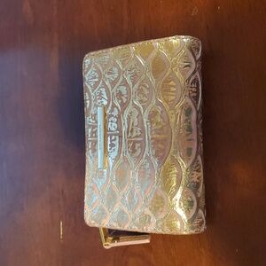 Brahmin Cashmere Pink Tenor Leather Wallet.pink & gold.